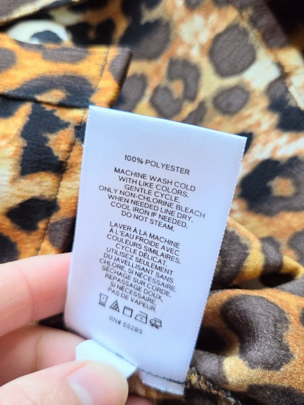 Express The Portofino Shirt Slim Fit Button Down Long Sleeve Top Cheetah Size XS - Picture 8 of 16
